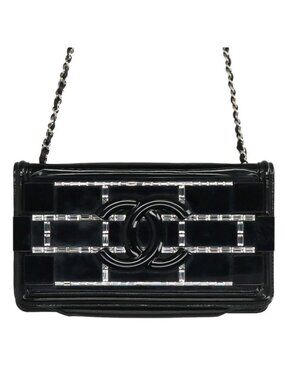 Chanel CC Filigree Logo Patent Chain Shoulder Bag